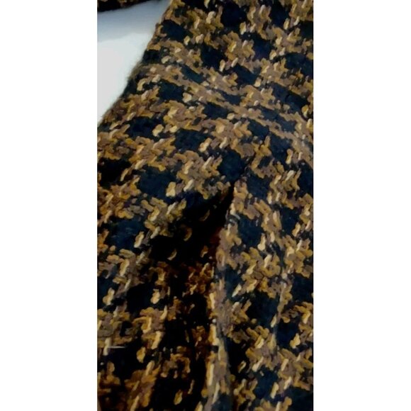 Vintage Sag Harbor Blazer Women Size 12 Black  Brown Plaid Tweed Full Zip - Picture 8 of 10